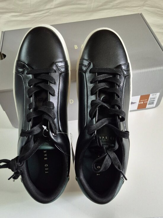 Ted Baker Men\'s Robberto Lace Up Black Leather Shoes, Size 11, New With Box main image 5